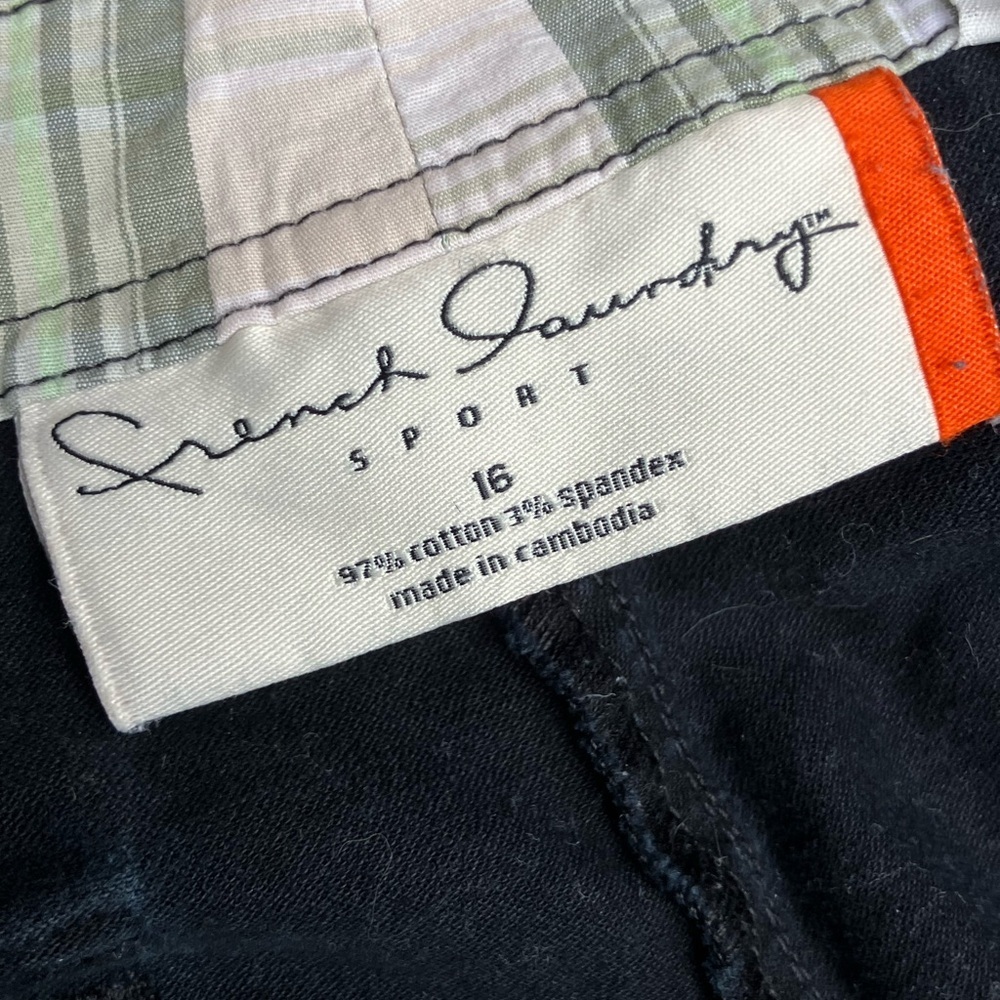 French Laundry Sport crapped, black cotton pants 16